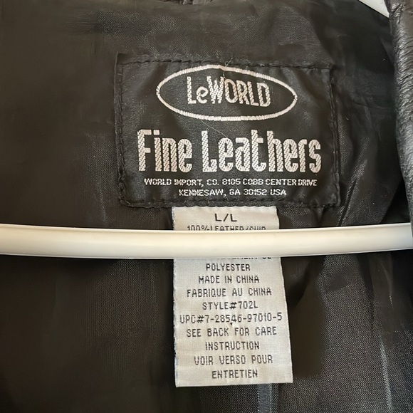 Gorgeous vintage 1990s leWorld leather patchwork belted jacket L - Picture 6 of 14